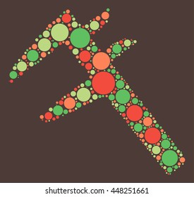 Calipers shape vector design by color point