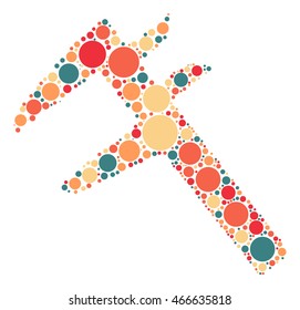 Calipers shape vector design by color point