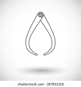 Calipers. Single flat icon on white background. Vector illustration.
