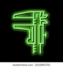 calipers tool neon light sign vector. calipers tool illustration
