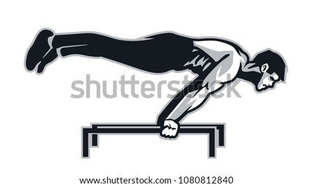 Calisthenic Athlete do Planche : Layered Vector Illustration - Easy to Edit