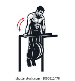 Calisthenic Athlete Do Weighted Dips : Layered Vector  Illustration - Easy to Edit