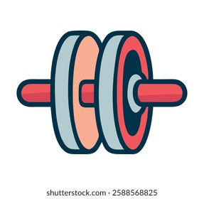 calisthenics abs wheel weight illustration icon