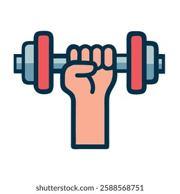 calisthenics arm dumbbell lift illustration icon