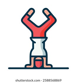 calisthenics bodybuilder pose illustration icon