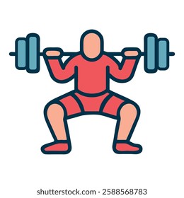 calisthenics man barbell squat illustration icon