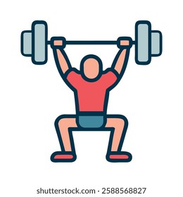 calisthenics man barbell squat lift illustration icon