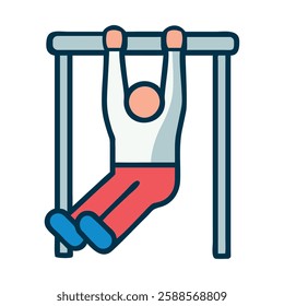 calisthenics man hanging leg raise illustration icon