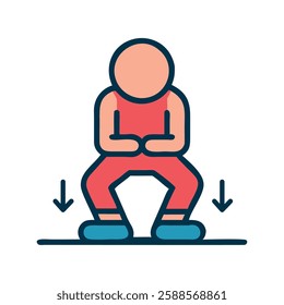 calisthenics man squat platform illustration icon