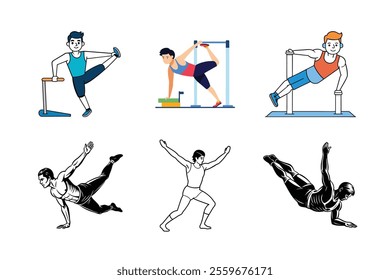 calisthenics with a white background