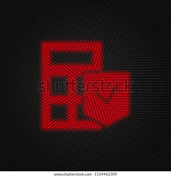 Calk, calculator, insurance icon, traffic\
light sign, retro style vector icon. Traffic sign vector icon.\
Insurance concept vector\
illustration.
