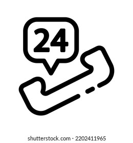 Call 24 Hour Help And Info Icon Line