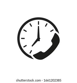 Call 24 isolated icon on white background, in flat style. Vector design element illustration