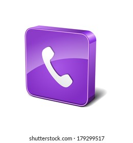 Call 3d Rounded Corner Violet Vector Stock Vector (Royalty Free ...
