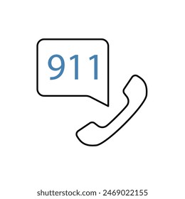 call 911 concept line icon. Simple element illustration. call 911 concept outline symbol design.