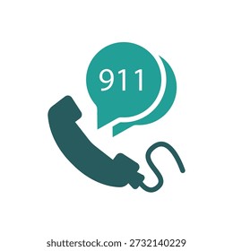 Llamada 911 Icono. Vector.Trazo editable.Signo de estilo lineal para uso Diseño web, logotipo.Ilustración de símbolo.