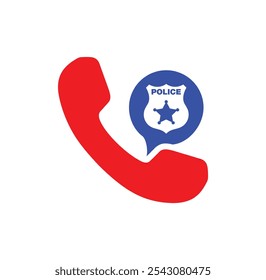 Call 911. Police call center icon Vector illustration flat design. Isolated on white background.