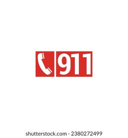 Call 911 sign isolated on white background. Hotline symbol modern, simple, vector, icon for website design, mobile app, ui. Vector Illustration