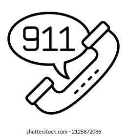 Icono de vector de llamada 911. Se puede usar para imprimir, móviles y aplicaciones web.
