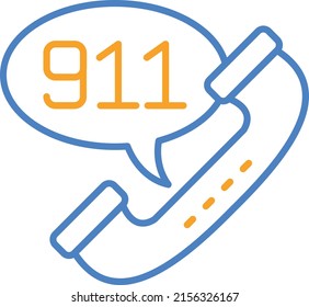 Call 911 vector icon. Can be used for printing, mobile and web applications.