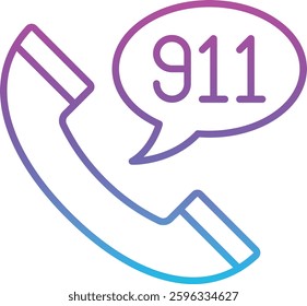 Call 911 vector icon. Can be used for printing, mobile and web applications.
