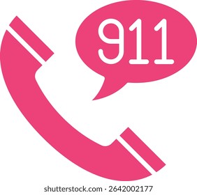 Call 911 vector icon. Can be used for printing, mobile and web applications.