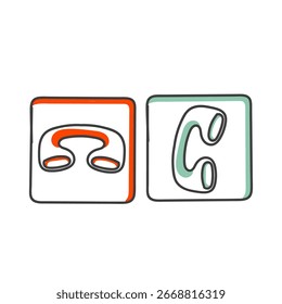 Llame al icono de aceptar y rechazar en el dibujo a mano de Doodle