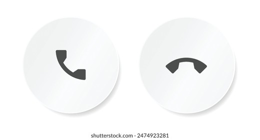 Symbol für das Anrufannahme- und -ablehnungssymbol für Design-Elemente der Benutzeroberfläche. Anrufempfang- und -verweigerungssymbol. Symbol für Telefonanrufsatz-Vektorgrafik.