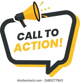 Banner de chamada para ação com ilustração de vetor Megaphone - Adequado para campanhas de marketing, anúncios de sites, promoções de negócios e comércio eletrônico