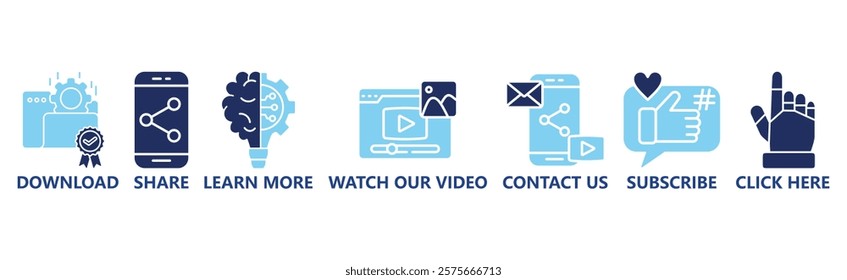 Call to action banner website icon vector illustration concept with icon