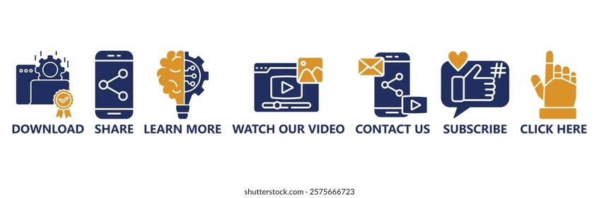 Call to action banner website icon vector illustration concept with icon