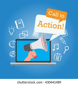 call to action button marketing online design page