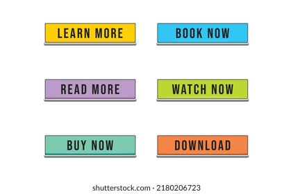 Call to action buttons collection. Download, read more, buy now signs.