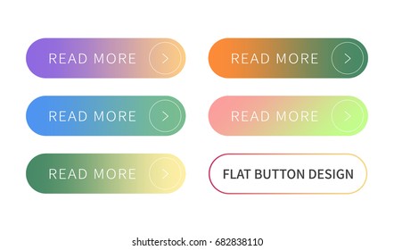 Call to action buttons set flat design ; Read more Button.Vector illustration buttons with colorful gradient or color transition for your brilliant Web button, mobile devices, icons, banner & more.