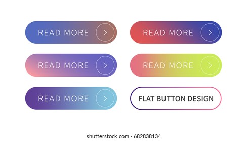 Call to action buttons set flat design ; Read more Button.Vector illustration buttons with colorful gradient or color transition for your brilliant Web button, mobile devices, icons, banner & more.