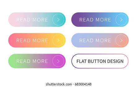 Call to action buttons set flat design ; Read more Button.Vector illustration buttons with colorful gradient or color transition for your brilliant Web button, mobile devices, icons, banner & more.