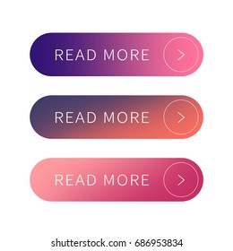 Call to action buttons set flat design ; Read more Button.Vector illustration buttons with colorful gradient or color transition for your brilliant Web button, mobile devices, icons, banner & more.