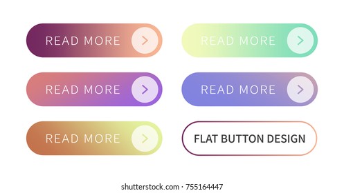 Call to action buttons set flat design ; Read more Button.Vector illustration buttons with colorful gradient or color transition for your brilliant Web button, mobile devices, icons, banner & more.