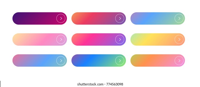 Call to action buttons set flat design ; blank buttons vector illustration and colorful gradient color transition for your brilliant design web button  mobile devices  icons  banner   more 