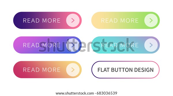 アクション ボタンの呼び出しでフラットなデザインを設定 ボタンをもっと読みます 鮮やかなウェブボタン モバイルデバイス アイコン バナー用のカラフルなグラデーションまたは色の切り替え効果を持つベクターイラストボタン のベクター画像素材 ロイヤリティ