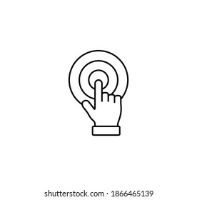 Call to action, click hand simple thin line icon vector illustration