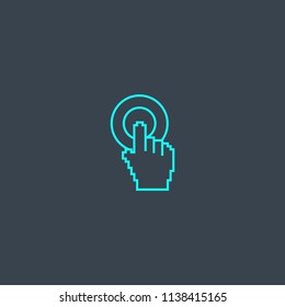 Call To Action concept blue line icon. Simple thin element on dark background. Call To Action concept outline symbol design from Social Media Marketing set. Can be used for web and mobile UI/UX