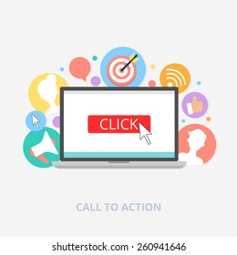 Call to action concept, vector illustration