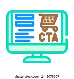 Aufruf der Aktion CTA UX UI Farbsymbol Vektor. Aufruf der Aktion CTA UX UI Zeichen. Isolierte Symboldarstellung