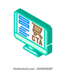 call to action cta  ux ui isometric icon vector. call to action cta  ux ui sign. isolated symbol illustration
