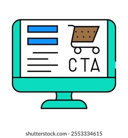 call to action cta ux ui line icon vector. call to action cta ux ui sign. isolated symbol illustration