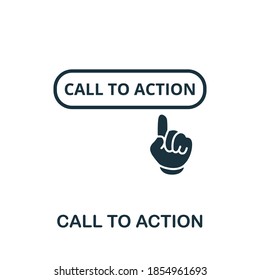 Call To Action icon. Creative element sign from website development collection. Monochrome Call To Action icon for templates, infographics and more.