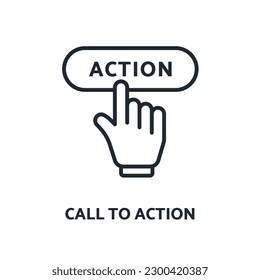 Call to action icon in flat style. suitable for app or website.