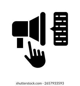 Icono de Llamada a la acción Ilustración vectorial de glifos