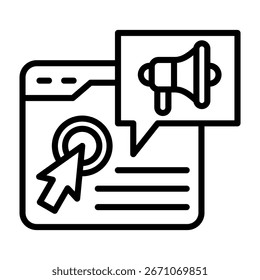 Call To Action Icon Line Style Vector Illustration